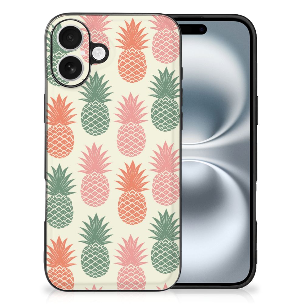 Apple iPhone 16 Back Cover Hoesje Ananas ananas design achterzijde