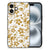 iPhone 16 Bloemen Hoesje Gouden Bloemen back cover gouden bloemen design zwart