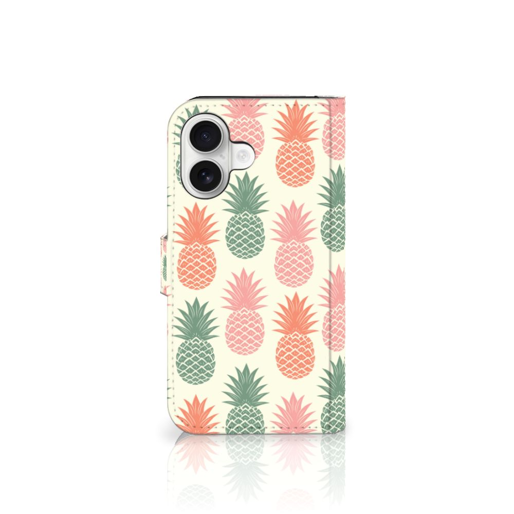 iPhone 16 Book Cover Ananas boekcover ananas voorkant