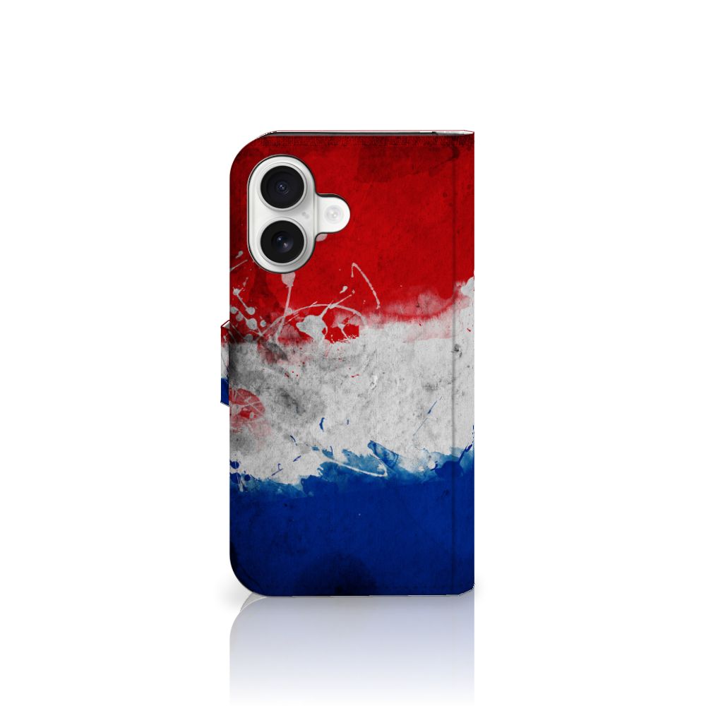Apple iPhone 16 Bookstyle Case Nederland Nederlandse Vlag voorkant