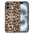 Apple iPhone 16 Dierenprint Telefoonhoesje Leopard dierenprint achterkant zwart