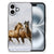 Apple iPhone 16 Dierenprint Telefoonhoesje Paarden paardenprint achterkant