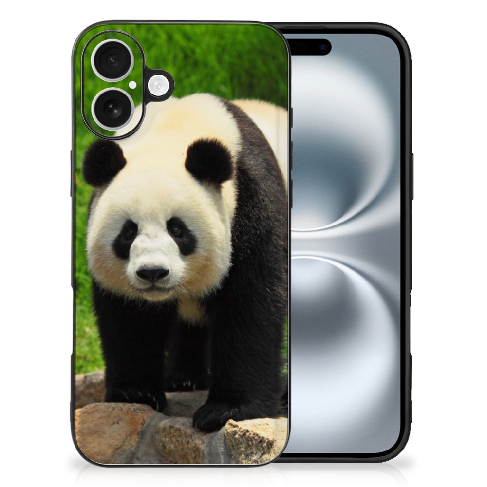 Apple iPhone 16 Dierenprint Telefoonhoesje Panda panda afbeelding hoesje aanzicht