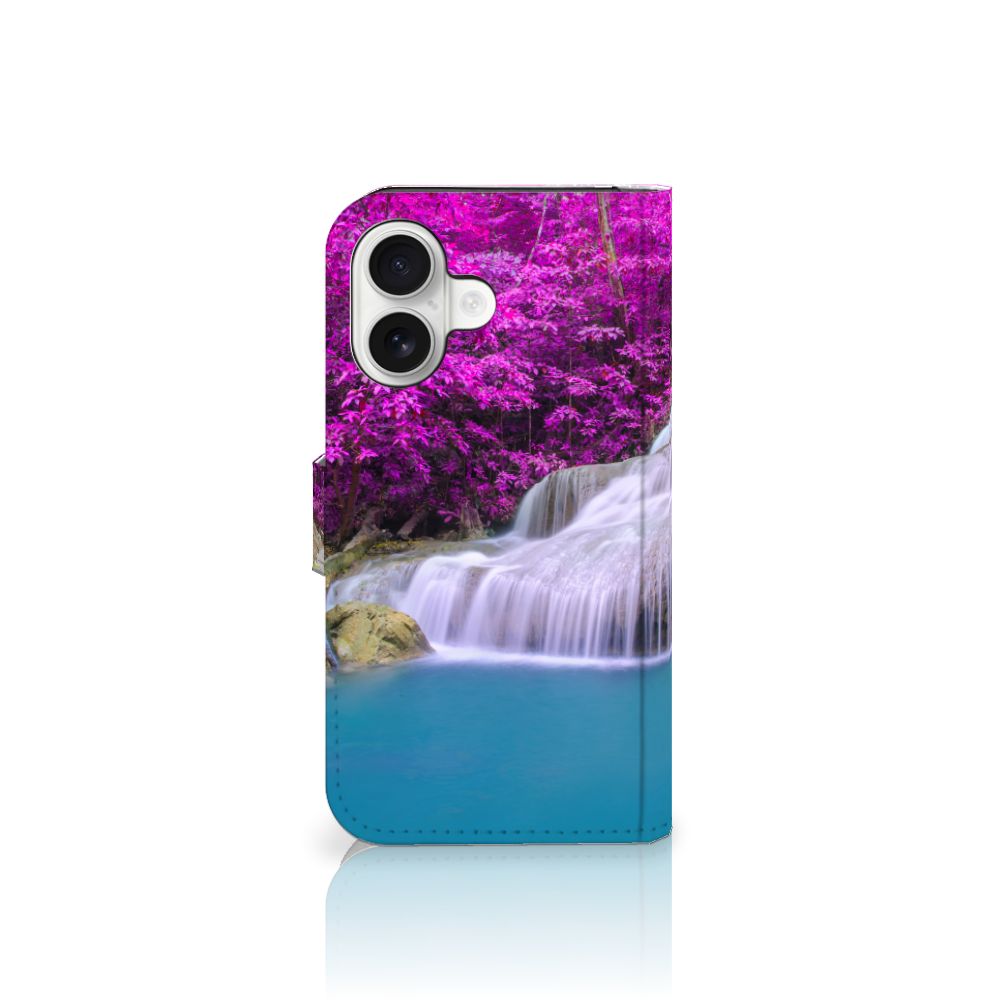 iPhone 16 Flip Cover Waterval flipcover waterval paarse bomen aanzicht