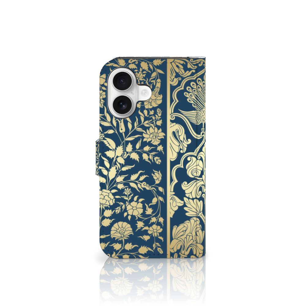 iPhone 16 Hoesje Beige Flowers design beige bloemen aanzicht