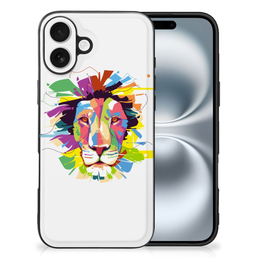 Apple iPhone 16 Hoesje Lion Color illustraties design voorkant