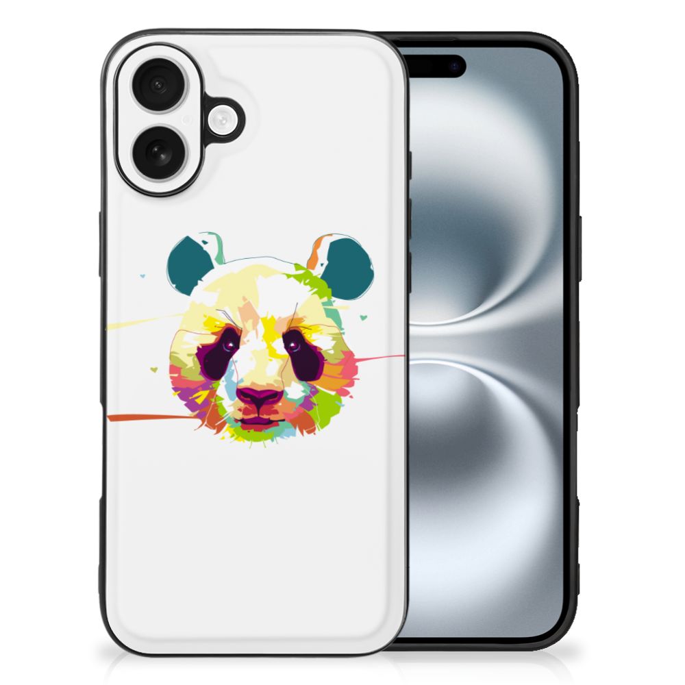 Apple iPhone 16 Hoesje Panda Color hoesje panda kleur vooraanzicht