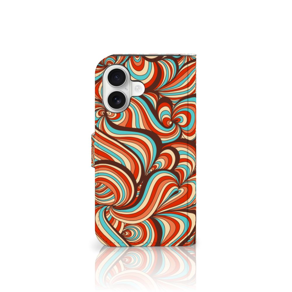 iPhone 16 Hoesje Retro hoesje retro kleurrijk design aanzicht