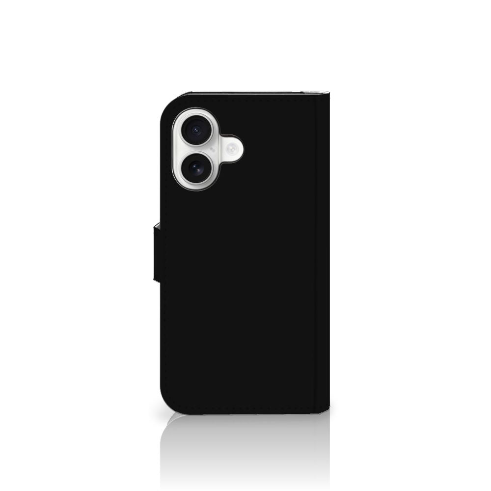 iPhone 16 Leuk Hoesje Boho Text telefoonhoesje zwart aanzicht