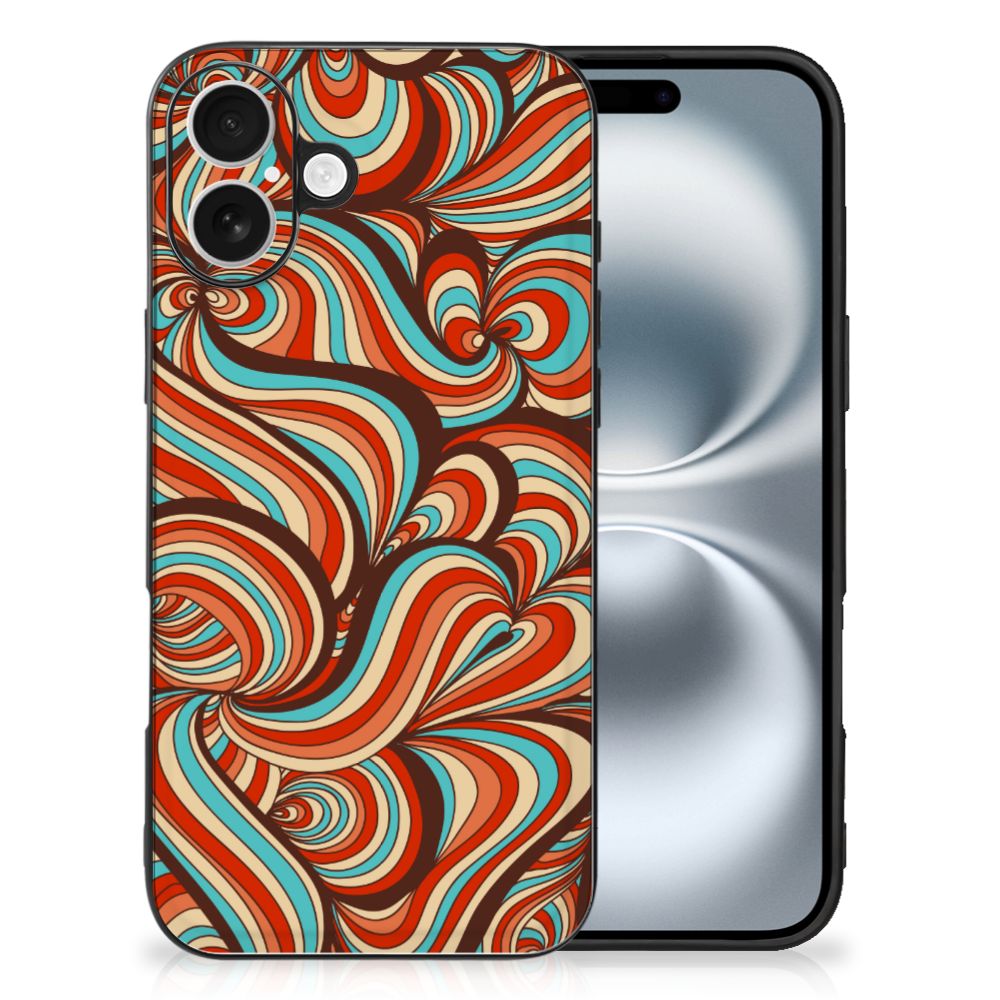 Apple iPhone 16 Leuk Telefoonhoesje Retro Vormen retro design achterzijde