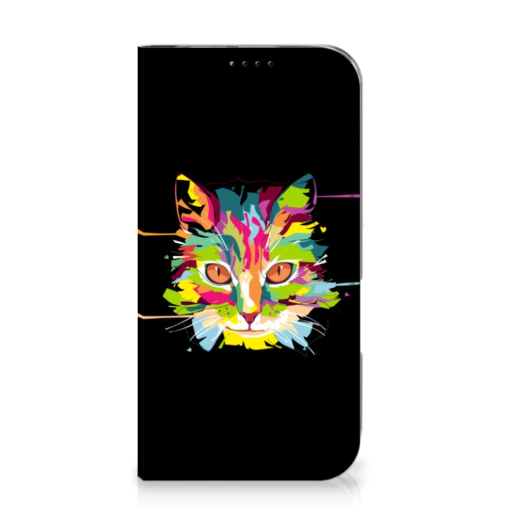 iPhone 16 Magnet Case Cat Color telefoonhoesje kleurcat ontwerp voorkant