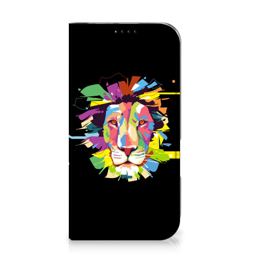 iPhone 16 Magnet Case Lion Color voorkant kleurrijk dierenontwerp