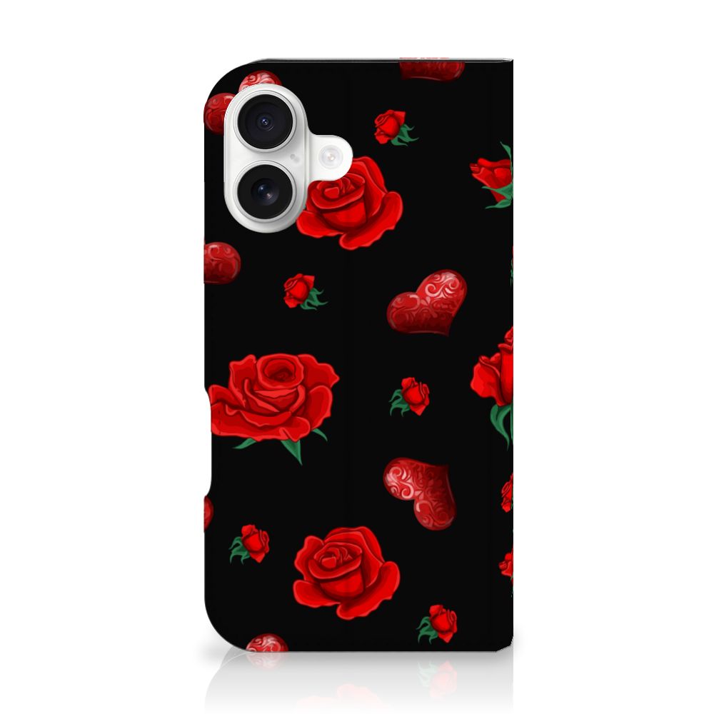 iPhone 16 Magnet Case Valentine rose design voorkant