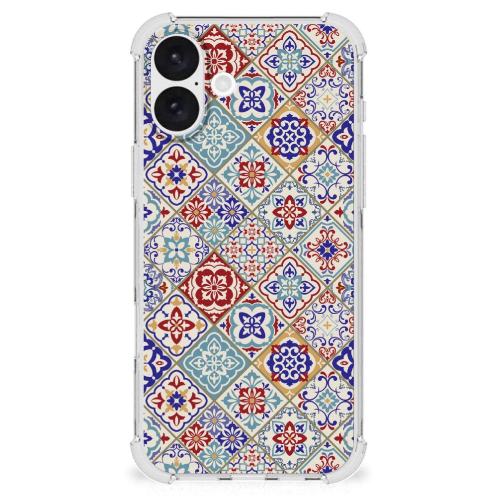 iPhone 16 Plus Anti-Shock Hoesje Tiles Color achterkant