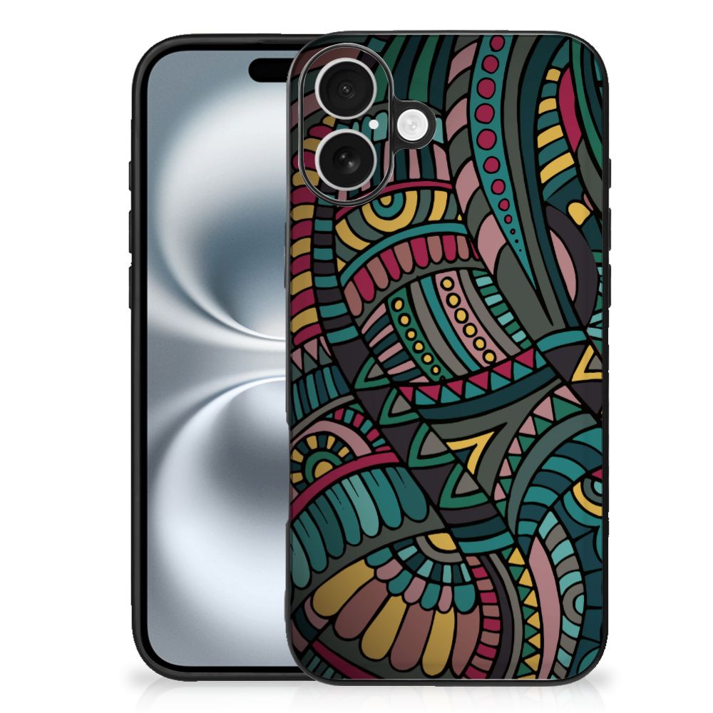 Apple iPhone 16 Plus Back Case Aztec patroon achterkant kleur