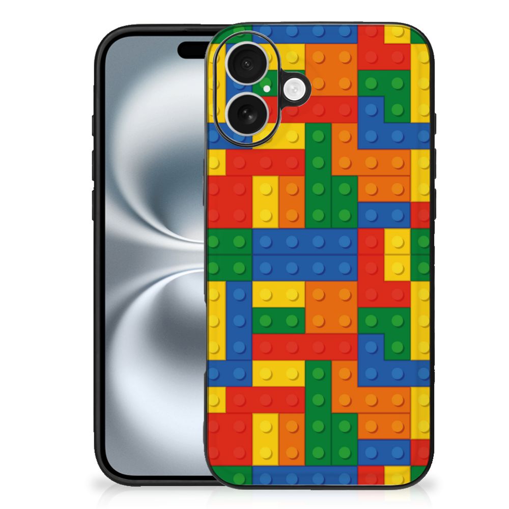 Apple iPhone 16 Plus Back Case Blokken patronen kleurrijk design voorkant