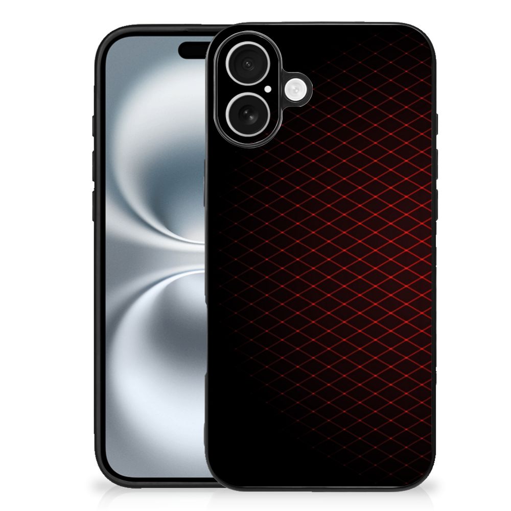 Apple iPhone 16 Plus Back Case Geruit Rood hoesje patronen design achterkant
