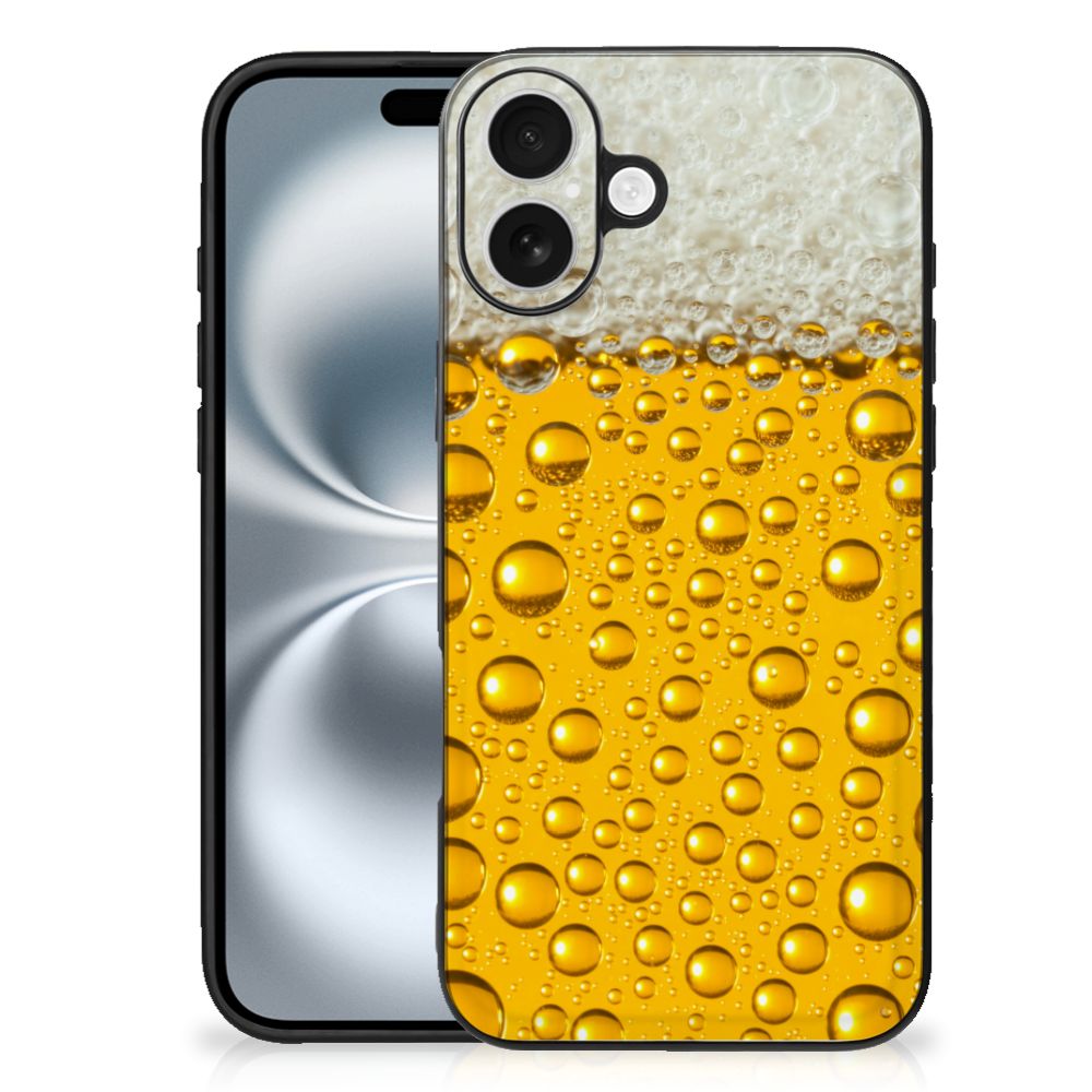 Apple iPhone 16 Plus Back Cover Hoesje Bier eten drinken design achteraanzicht
