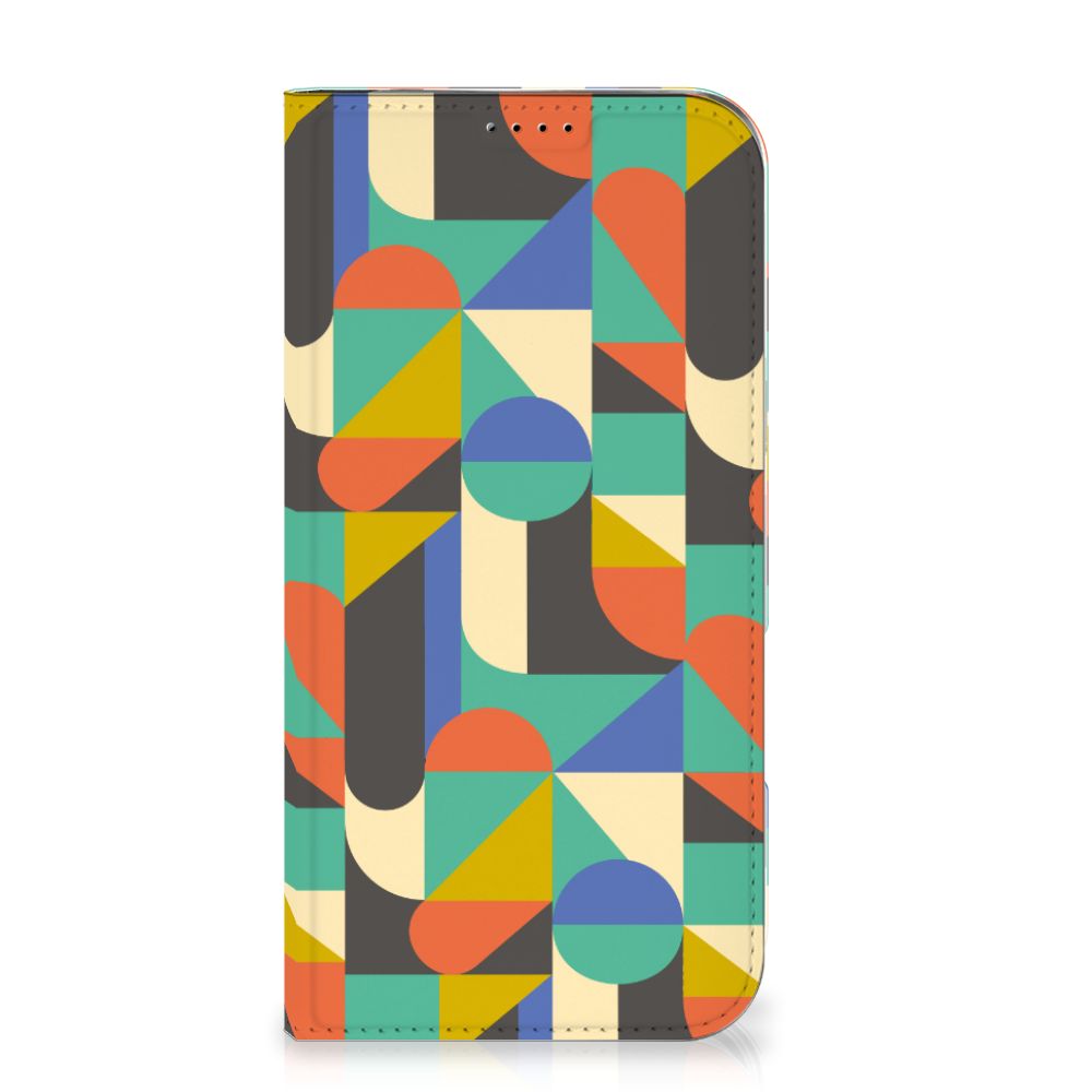 iPhone 16 Plus Hoesje met Magneet Funky Retro design funky retro voorkant