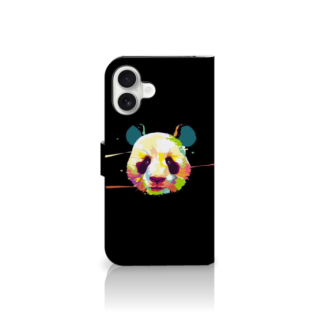 iPhone 16 Plus Leuk Hoesje Panda Color hoesje panda kleurrijk zijkant