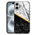 iPhone 16 Plus Marmeren Print Telefoonhoesje Marmer Wit Zwart achterkant zwart wit goud