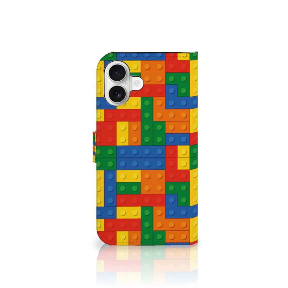 iPhone 16 Plus Telefoon Hoesje Blokken telefoonhoesje blokken design achteraanzicht