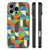 Apple iPhone 16 Pro Back Case Funky Retro patronen print achterzijde