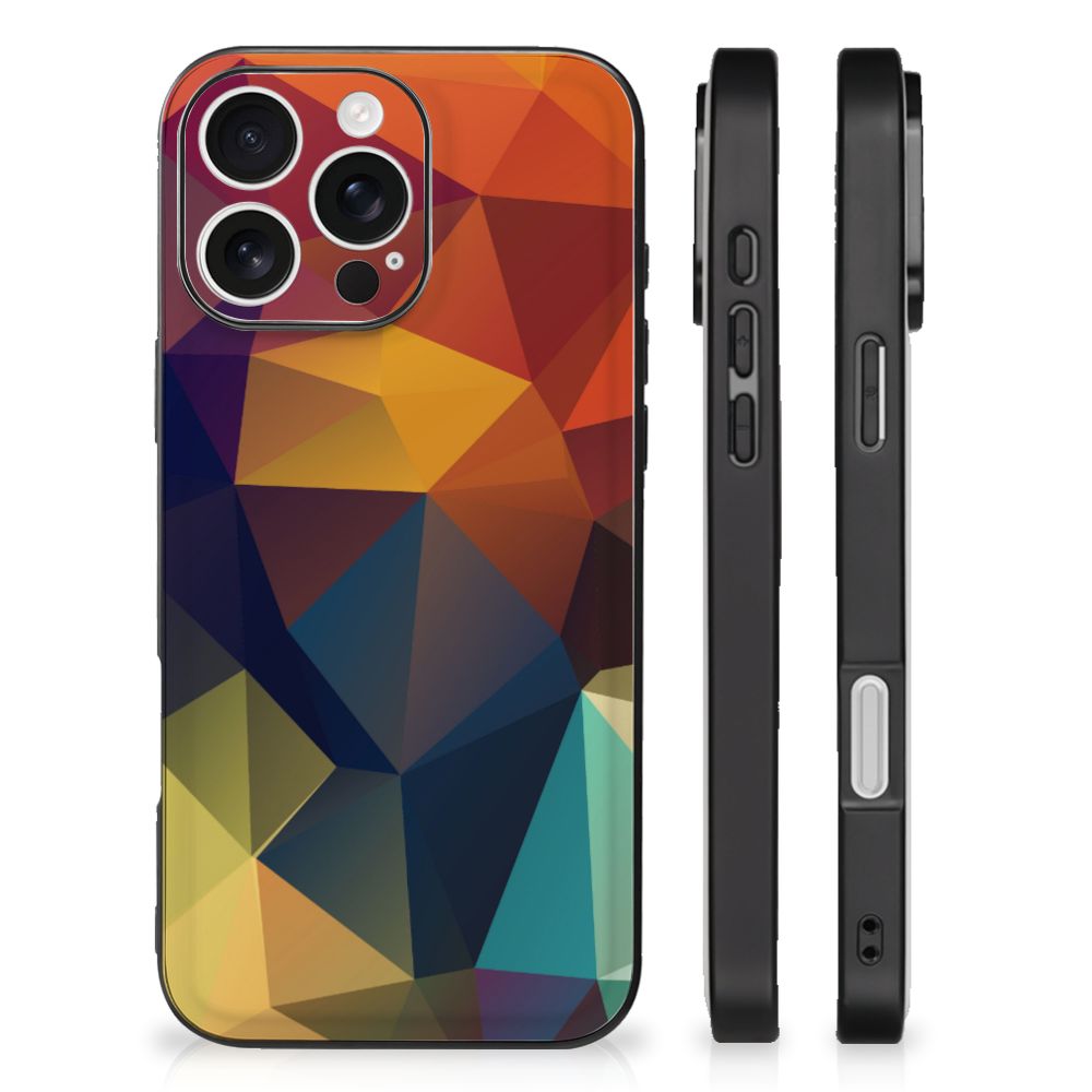 Apple iPhone 16 Pro Backcover Polygon Color hoesje abstract design zijkant