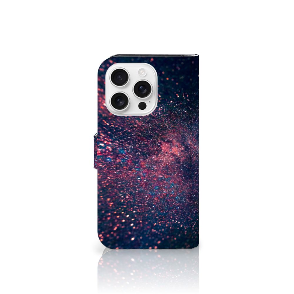 iPhone 16 Pro Book Case Stars book case sterren design aanzicht