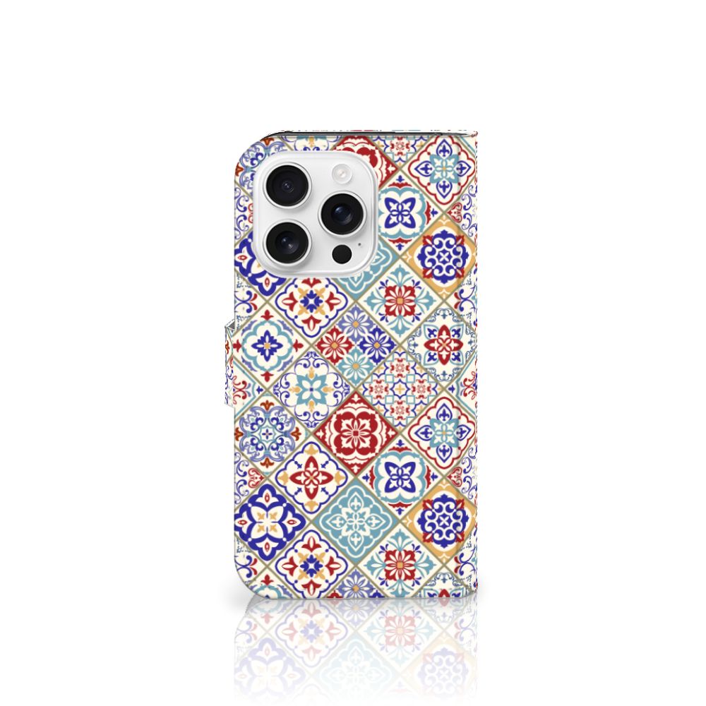 iPhone 16 Pro Bookcase Tiles Color boekcase tegels design voorkant