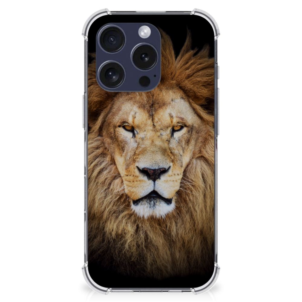 iPhone 16 Pro Case Anti-shock Leeuw leeuw hoofd voorkant