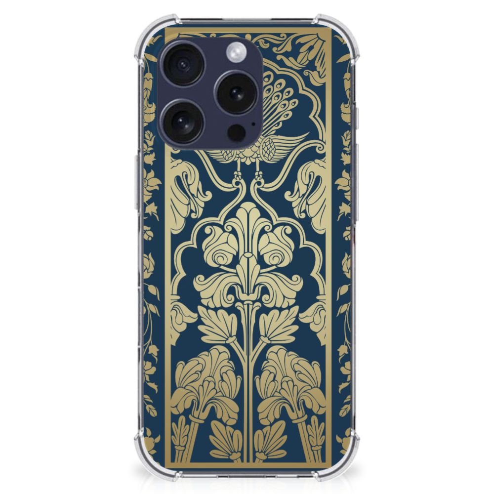 iPhone 16 Pro Case Beige Flowers design voorkant
