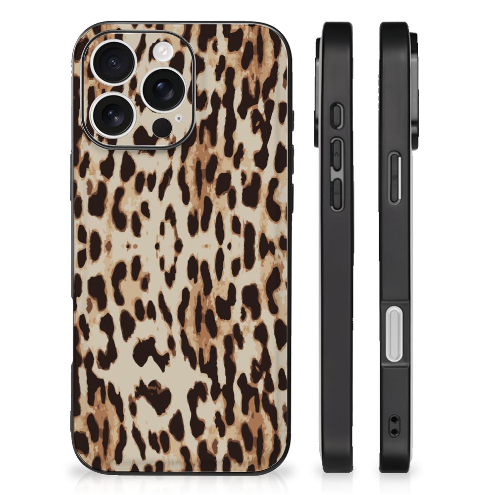 Apple iPhone 16 Pro iPhone 16 Pro Dierenprint Telefoonhoesje Leopard dierenprint achterzijde zijkanten
