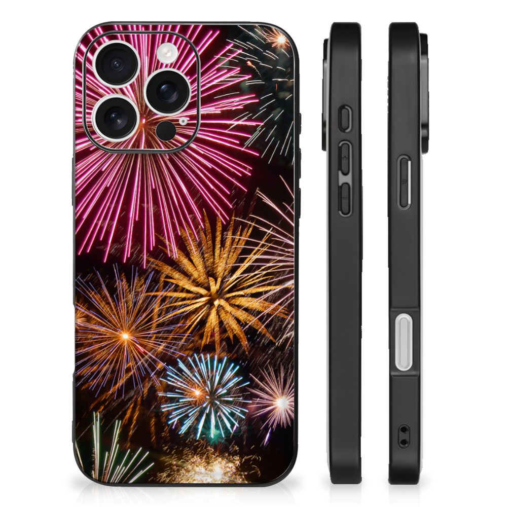 Apple iPhone 16 Pro GSM Cover Vuurwerk back cover vuurwerk design zijaanzicht