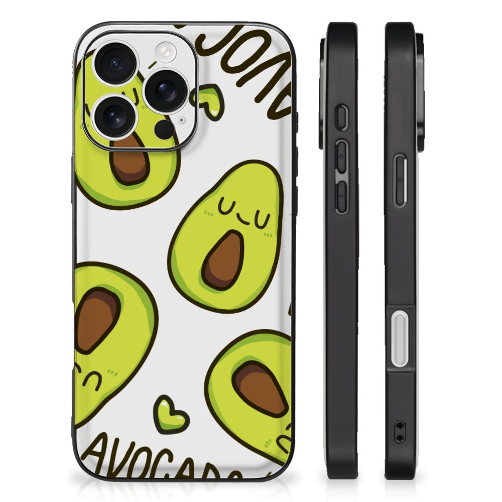 Apple iPhone 16 Pro Hoesje Avocado Singing illustratie achterkant zijaanzicht