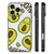 Apple iPhone 16 Pro Hoesje Avocado Singing illustratie achterkant zijaanzicht