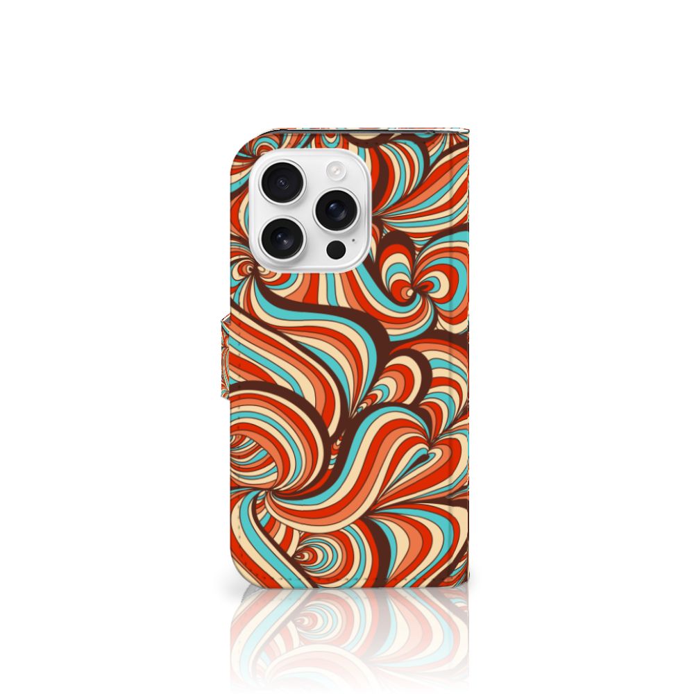 iPhone 16 Pro Hoesje Retro Hoesje retro felgekleurde ontwerpen zijaanzicht