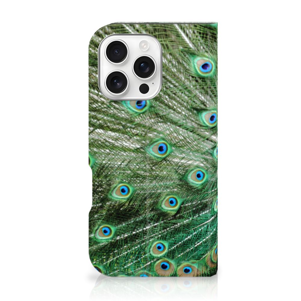 iPhone 16 Pro Hoesje maken Pauw hoesje pauwenveren voorkant