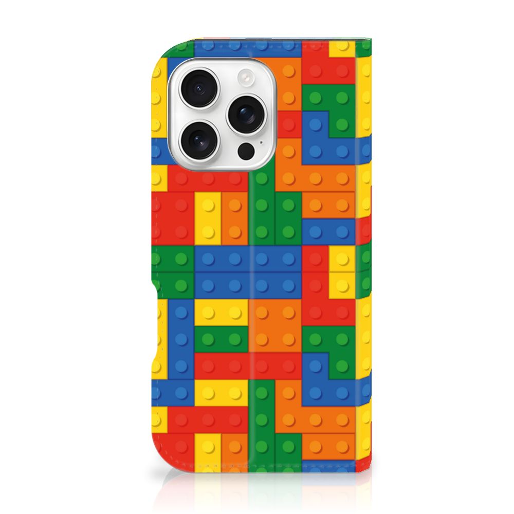 iPhone 16 Pro Hoesje met Magneet Blokken design hoesje aanzicht