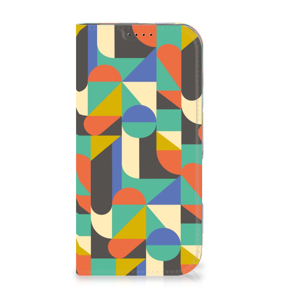 iPhone 16 Pro Hoesje met Magneet Funky Retro design funky retro voorkant