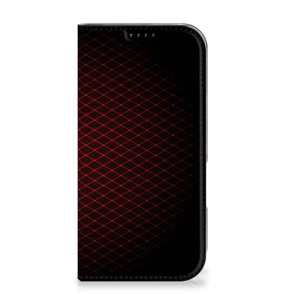 iPhone 16 Pro Hoesje met Magneet Geruit Rood hoesje geruit rood aanzicht