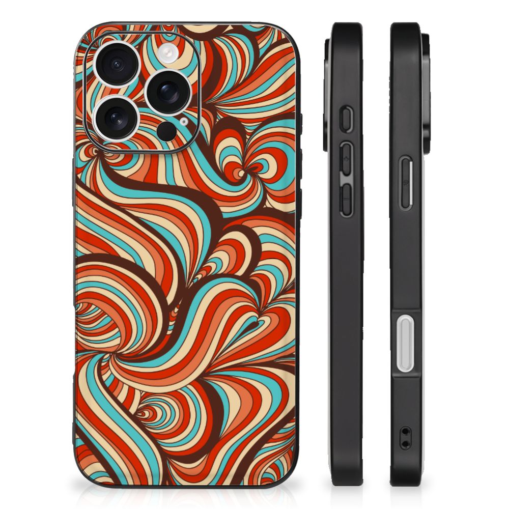 Apple iPhone 16 Pro iPhone 16 Pro Leuk Telefoonhoesje Retro kleurrijk design achteraanzicht