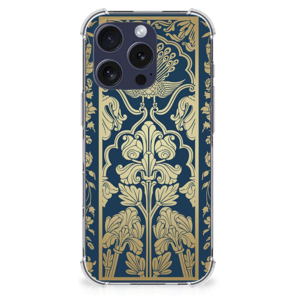iPhone 16 Pro Max Case Beige Flowers bloemen design achterzijde