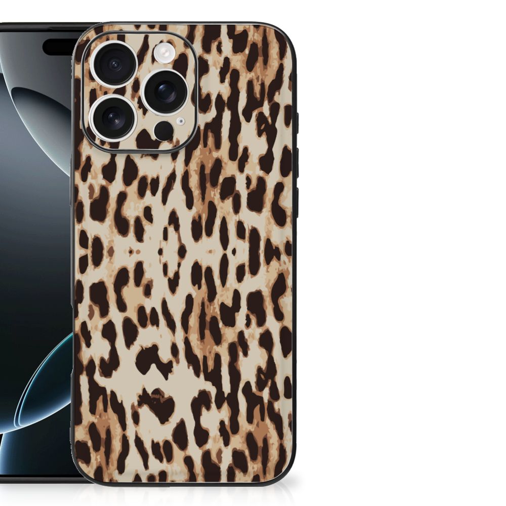 Apple iPhone 16 Pro Max Dierenprint Telefoonhoesje Leopard design dierenprint achterkant