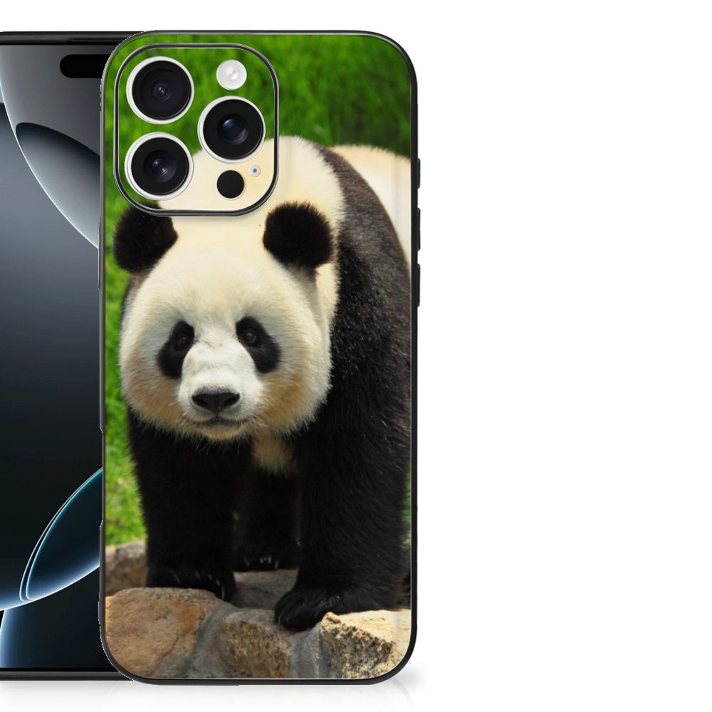 Apple iPhone 16 Pro Max Dierenprint Telefoonhoesje Panda dierenprint panda aanzicht