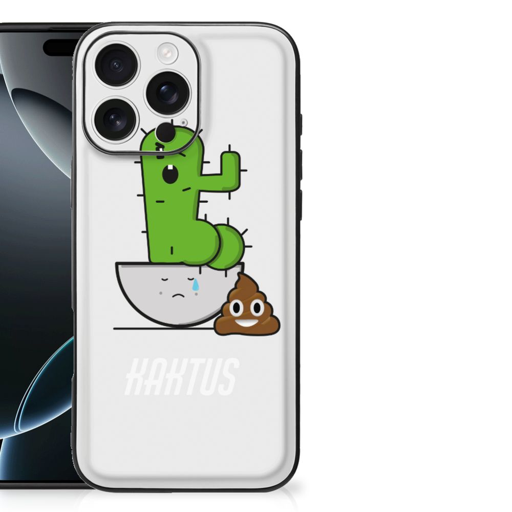 Apple iPhone 16 Pro Max hoesje Cactus Poo design cactus poep illustratie