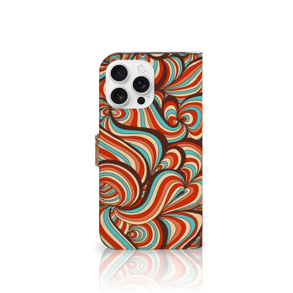 iPhone 16 Pro Max Hoesje Retro kleurrijk ontwerp achterkant