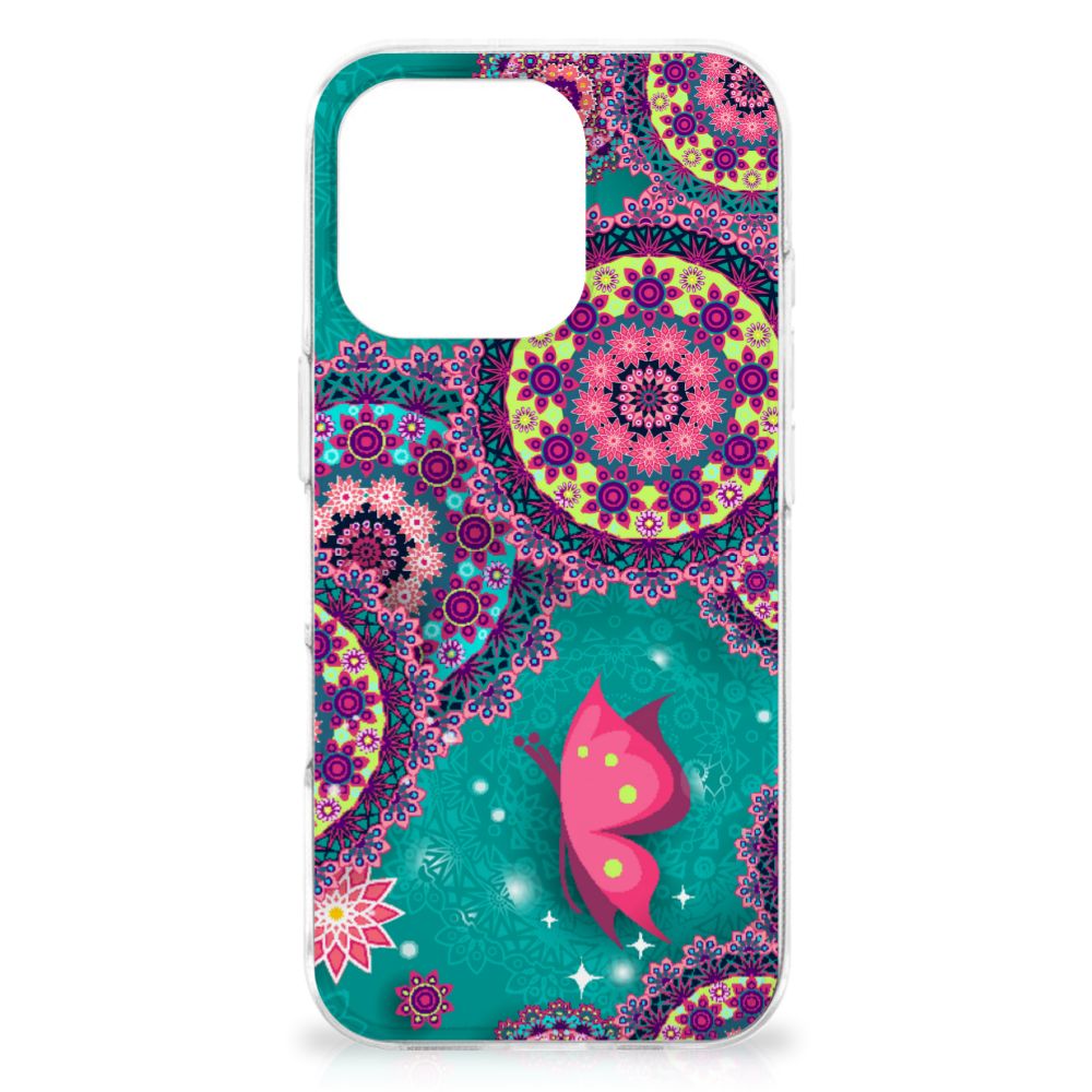 iPhone 16 Pro Max Hoesje maken Cirkels en Vlinders design cirkels vlinders aanzicht