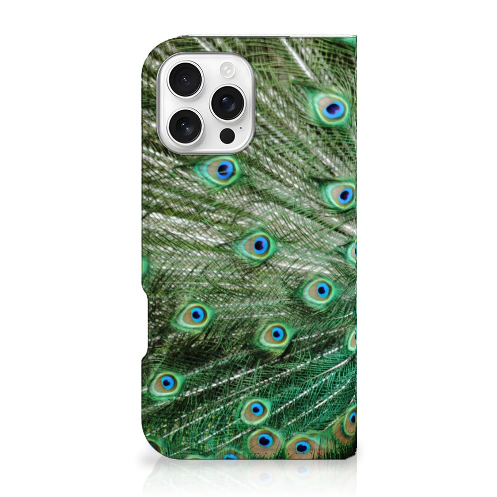 iPhone 16 Pro Max Hoesje maken Pauw stand case pauwenveren