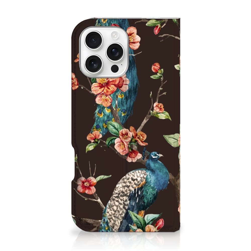 iPhone 16 Pro Max Hoesje maken Pauw met Bloemen design pauw bloemen aanzicht